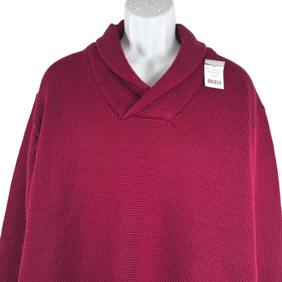 Woolovers Shawl Collar Jumper Sweater Mens XL Wool Burgundy NWT FS-1401 - Picture 3 of 11
